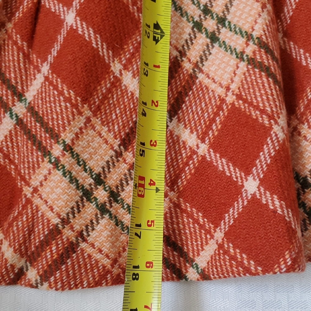 Vtg Bobbie Brooks Plaid Mini Skirt in Red and Cream Dark Acacademia - Picture 5 of 14